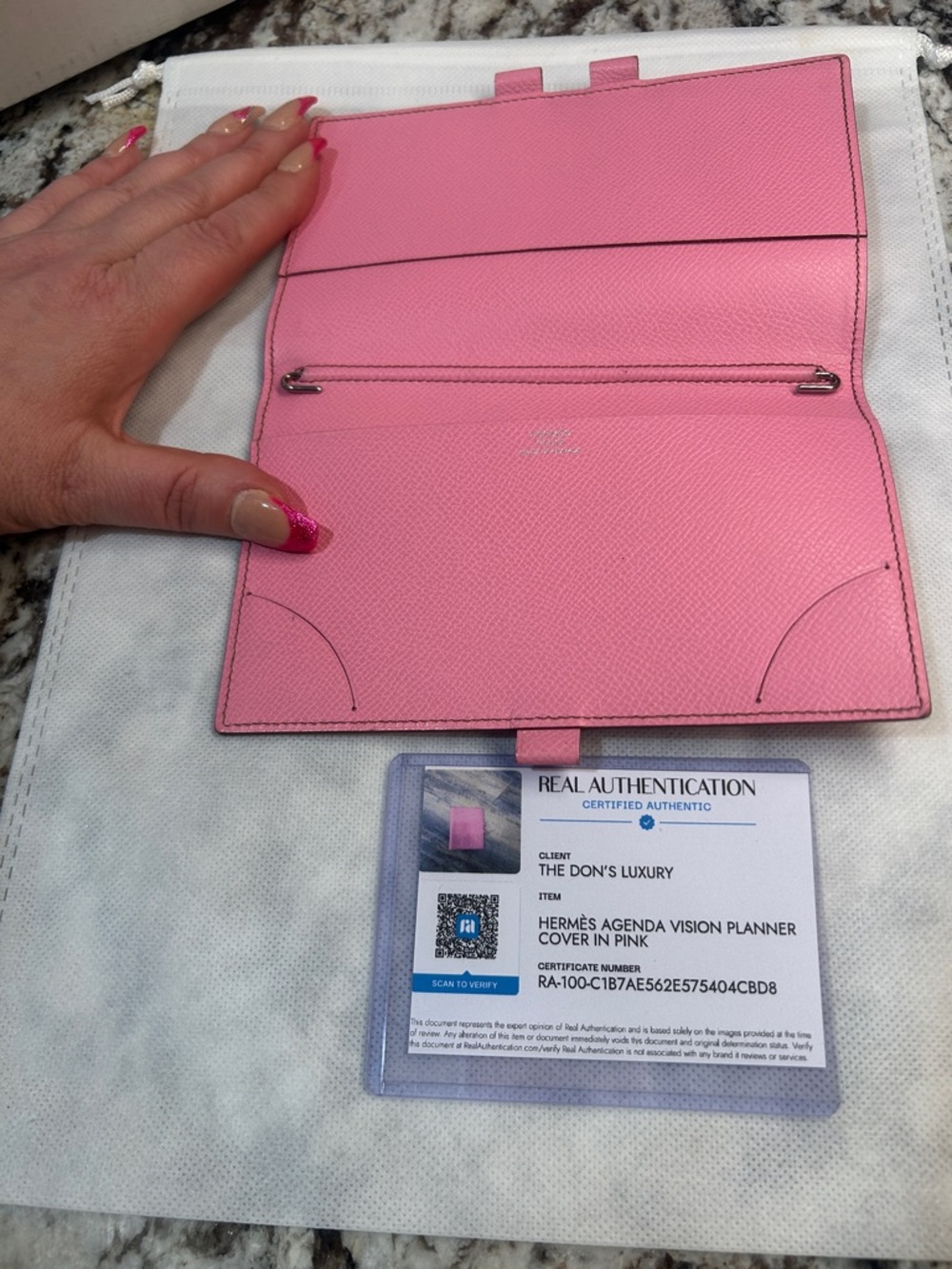 Hermes Pink Agenda Vision Planner Cover